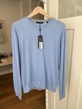 Greyson Crewneck Sweater Men's Medium Wolf Blue Luxury Knit Pullover NWT picture