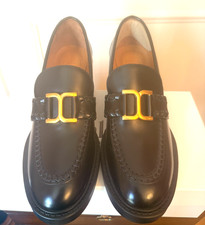 CHLOE NWOB Black Polished Leather MARCIE Loafers Block Heel Slip On Shoes 38.5 picture