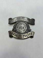 Vintage WWII US Navy Security Police Badge Obsolete USN Supply Depot Insignia picture