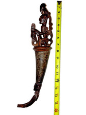 Vintage? Batak, Sumatra, Indonesian? Medicine Horn? Stores Magical Sub, Pupuk? picture