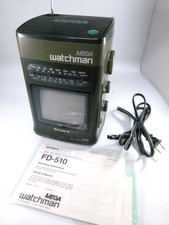 Sony Mega Watchman FD-510 Portable TV FM/AM Radio Vintage TESTED WORKING picture