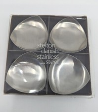 Vintage Set of 4 IOB Stelton Stainless Steel 18/8 Candle Holders Made In Denmark picture