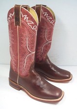 Justin Women's 6.5 B Stella Brown Leather Western Cowboy Boots Square Toe picture