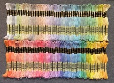 Lot of 85 new • DMC cotton embroidery thread floss skeins • light pastel colors picture