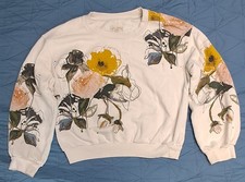 Leigh Viner for Pilcro Anthropologie Niki Bubble Floral Sweatshirt Womens M picture