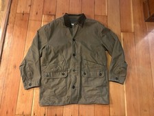 Orvis Men's Brown Cotton Canvas Barn Chore Button L picture