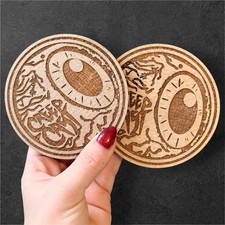 Creep Cast Inspired Coaster Set| Papa Meat| Wendigoon| Horror Gift| set of 2 picture