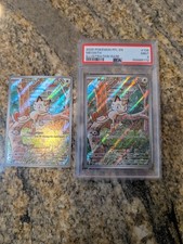 Pokémon Meowth 106/094 Phantasmal Flames Illustration Rare PSA 9 plus one raw picture
