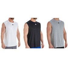 adidas Mens Climalite Sleeveless Tank T-Shirt Gym Shirt Relaxed Fit Tee picture