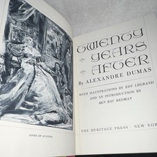The Heritage Press Alexandre Dumas Twenty Years After HC Illus Slipcase picture