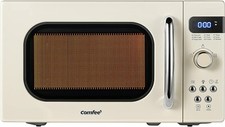 COMFEE' Retro Small Microwave Oven 0.7 CU Compact Size, 9 Preset Menus, Apricot picture