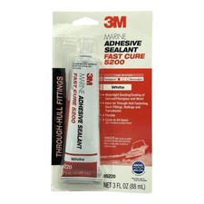 3M 5200 Marine Sealant Fast Cure White 3 oz Tube Fiberglass Adhesive Boat New picture