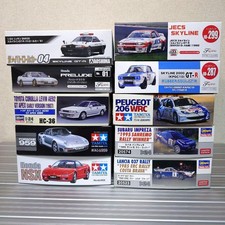 10-Piece Car Plastic Model Set Tamiya, Hasegawa, Fujimi, Aoshima, Various picture