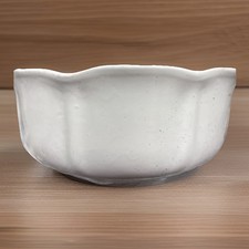 Vintage UPCO White Glaze Ceramic  Bowl Planter Pot Dish MCM Footed Tulip 1950’s picture