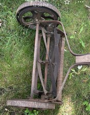 Lakeside Deluxe Vintage Push Reel Lawn Mower, Wood Handle, Metal, IT WORKS picture