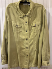 Chico's Chartreuse Lightweight Faux Suede Jacket/Shacket Size 3 picture