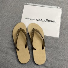 Hawaiian Island Creations Beige Brown slippers US mens size 8 **NEW DS rare HIC picture