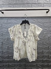 New Anthropologie Smocked Yoke Blouse Sz M picture