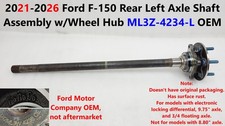 2021 -2026 Ford F150 Rear Left Axle Shaft Assembly w/Wheel Hub 9.75