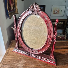 Vtg Victorian Style Swivel Picture Frame Ornate Faux Wood Tabletop Decor 14