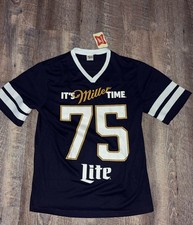 Miller Lite It’s Miller Time 75 Jersey Style Shirt Blue/White Men’s Medium  picture