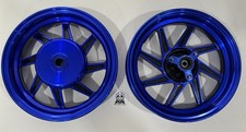 YAMAHA JOG ALUMINUM DISK WHEELS RIM SCOOTER (USA SELLER) BLUE picture