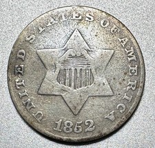 1852  3 CENT SILVER   VG DETAILS  #2962 picture