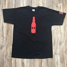 Vintage 2000s Dos Equis Beer Shirt Large Black Red Bottle Double XX  Tag Y2K picture
