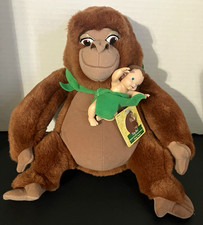 VTG 1998 Mattel Disney Tarzan KALA Plush w/Baby Tarzan NOS Heartbeat Works NWT picture
