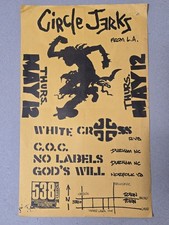 Original Punk Rock Poster -Circle Jerks, White Cross, C.o.c., No Labels, God Wil picture