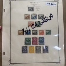 SCOTT'S WORLD STAMP ALBUM BREAK: Old Nicaragua Stamps 1869-1882 ST-1457 picture