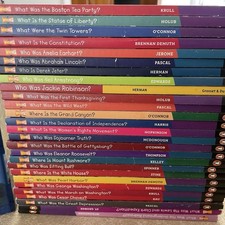 Who HQ What Was? What Is? Who Was? History Book Lot 27 Books w/ Storage Box picture