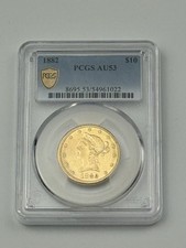 1882 $10 GOLD Liberty Head PCGS AU 53  picture