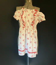 Vintage Lil' Airess Girl's Red & White Polka Dot Dress Size 5 1950s 60s picture