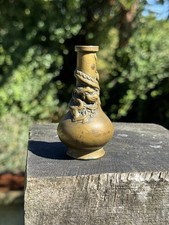 CHINESE 17TH 18TH CENTURY BRONZE INCENSE TOOL VASE DRAGON QING DYNASTY picture