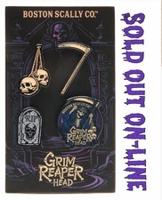 PRESALE Boston Scally Co. The Grim Reaper Head Pin Set SOLD OUT picture