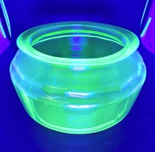 Beautiful Pristine Uranium Fish Bowl Large faceted Pleaser.  picture