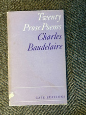 Twenty Prose Poems - Charles Baudelaire-Jonathan Cape paperback DJ (1968) picture