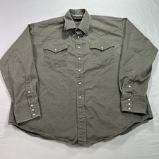 VINTAGE Drysdales Shirt Mens 3XL XXXL Green Pearl Snap Brushpopper Western 90s picture