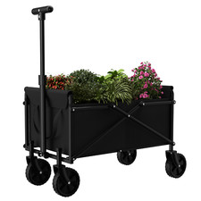 Small Collapsible Folding Wagon Beach Wagon Cart Heavy Duty Utility Grocery Cart picture