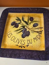 Certified International Garden Olives By Lyon Susan Winget Square Tuscan Plate  picture
