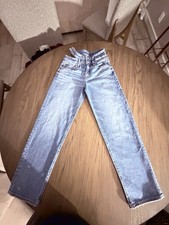 American Eagle Vintage Y2K Light Wash Acid Wash Straight Leg Jeans Size 2 picture