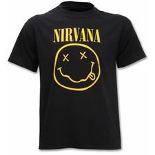 Official Nirvana T Shirt Happy Face Smile Black S-5XL FREESHIPS  picture