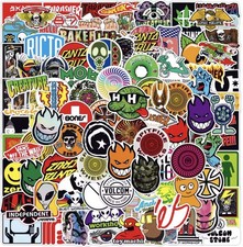 Skate Logo Brand Stickers 50pk Mix Santa Cruz Thrasher Baker Alien  picture