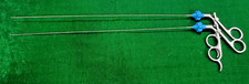 2pc Hysteroscopy Urology Semi Rigid Scissor 5FR 40cm with Blue Rotar Reusable picture