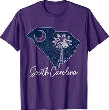 South Carolina Palmetto Moon USA America Pride Vintage T-Shirt picture