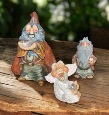 World of Krystonia Lot of 3 Turfen Rueggan Poffles Figurines  England 3-6” Tall picture