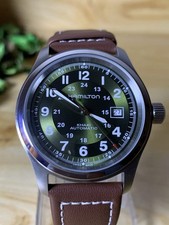 Hamilton Khaki Field H70555533  Automatic Green Dial Leather Band Wristwatch picture