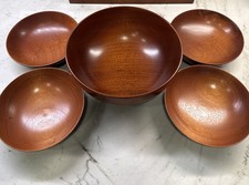 GKeeler Salad Bowl + 4 Vintage Gordon Keeler Hand Turned Bowls League of NH picture