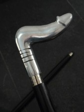 handmade Penis Walking Stick Cane Unique Penis Head Handle Wooden stick picture